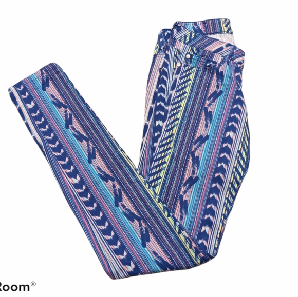 Celebrity pink printed skinny jeans size 0 - Picture 3 of 12